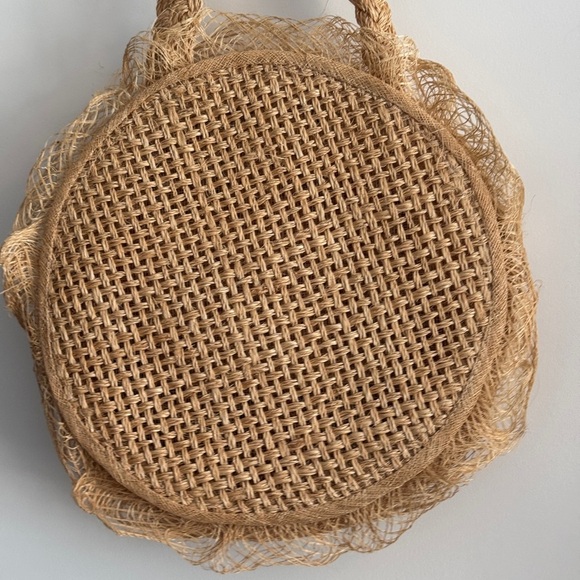 Floral Embroidered Straw Tote Bag - Picture 4 of 8